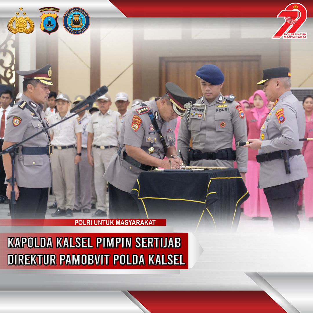 Sertijab Direktur Pamobvit Polda Kalsel, Kombes Pol Agus Setiawan Serahkan Jabatan kepada Kombes Pol Sukron